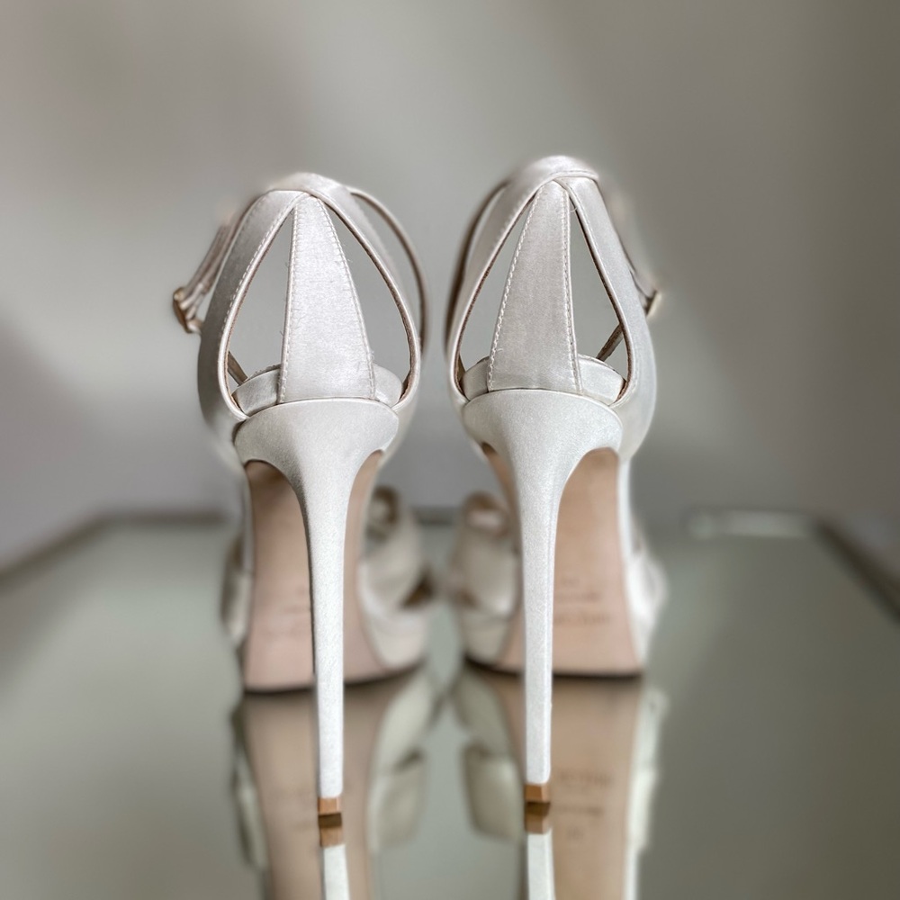Jimmy Choo White Satin Heels - Picture 14 of 15